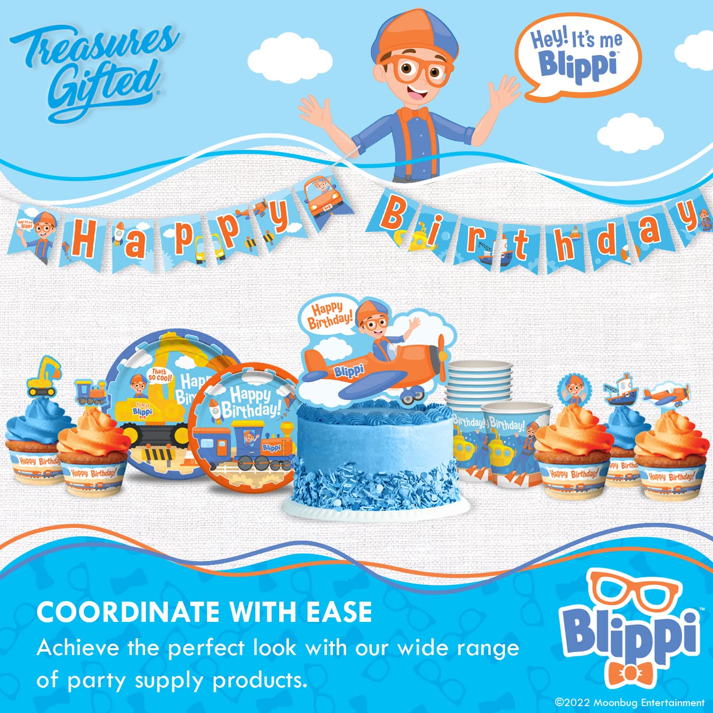 Blippi Tablecloth 54x108 inches – Treasures Gifted Licensed Plastic Party Table Cover