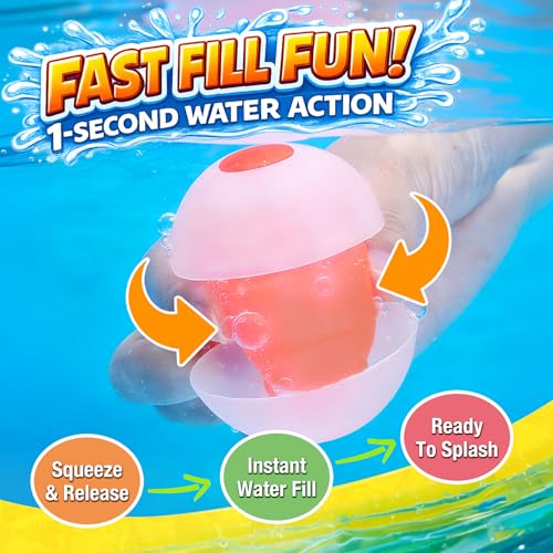 BlivEclat Reusable Water Balloons 6 Pack – Self-Sealing, No Magnets, Eco-Friendly Silicone Splash Balls