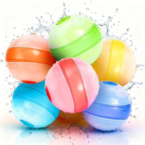 BlivEclat Reusable Water Balloons 6 Pack – Self-Sealing, No Magnets, Eco-Friendly Silicone Splash Balls