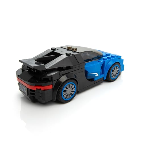 Block Builder Racing Car Building Set (237 Pieces, Blue) – 16-Cylinder Engine & Adjustable Wing