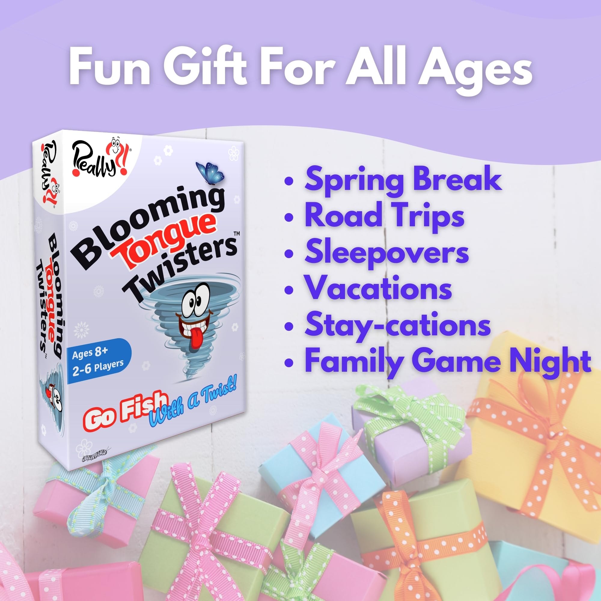 Blooming Tongue Twisters Card Game – Fun Language Game for Kids 8-12, Teens & Adults by Really?!