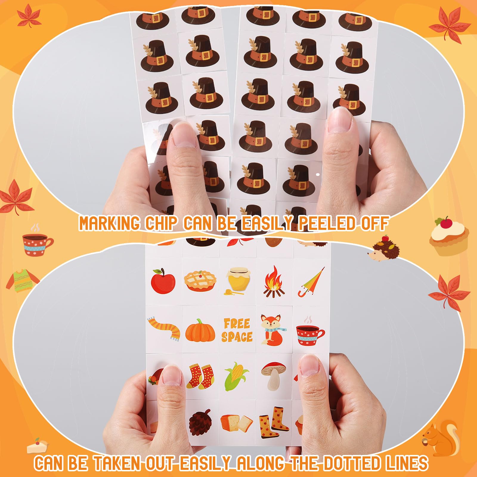 Blosssound Fall Bingo Game – 24 Pumpkin Bingo Cards for Autumn Parties, Classroom Activities, and Harvest Celebrations