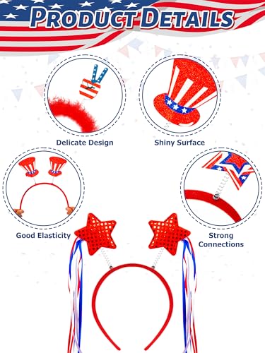 Blowata 4th of July Headband – Patriotic Parade Decoration & Party Favor Accessory