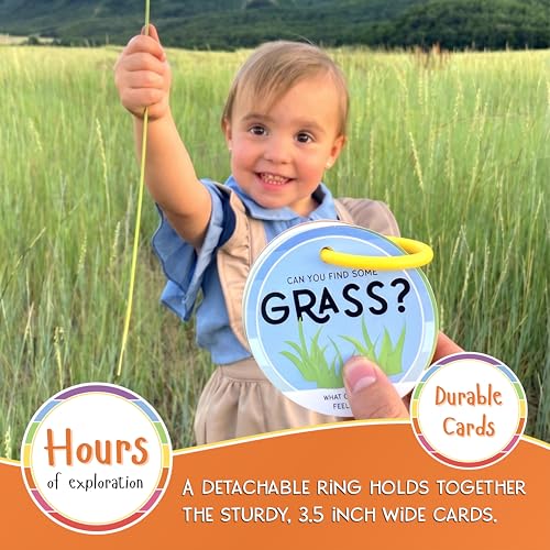 Blu Jay Children's Scavenger Hunt Outdoor Edition – 20 Double-Sided Toddler Activity Cards with Detachable Ring