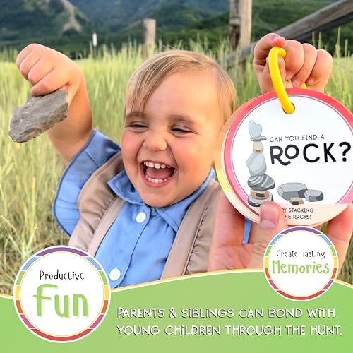 Blu Jay Children's Scavenger Hunt Outdoor Edition – 20 Double-Sided Toddler Activity Cards with Detachable Ring