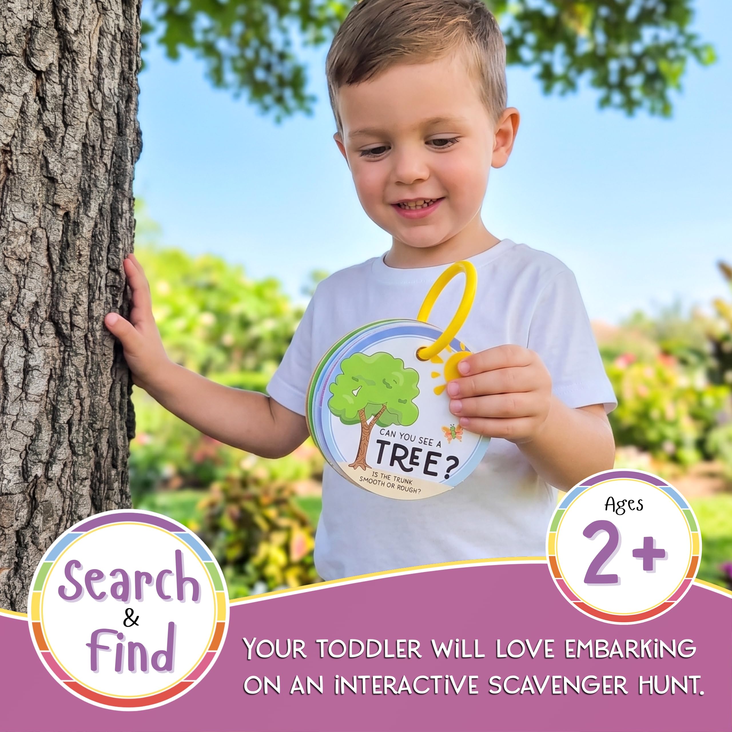 Blu Jay Children's Scavenger Hunt Outdoor Edition – 20 Double-Sided Toddler Activity Cards with Detachable Ring