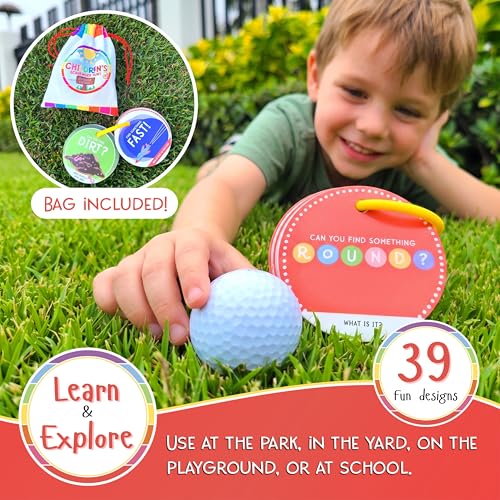 Blu Jay Children's Scavenger Hunt Outdoor Edition – 20 Double-Sided Toddler Activity Cards with Detachable Ring