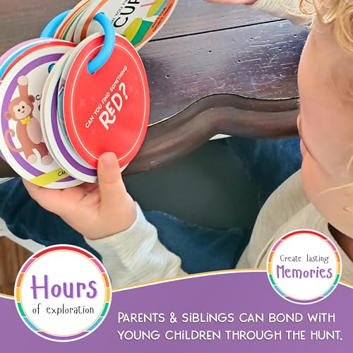 Blu Jay Indoor Scavenger Hunt Cards for Toddlers Ages 2+ | 20 Double-Sided Cards with Detachable Ring