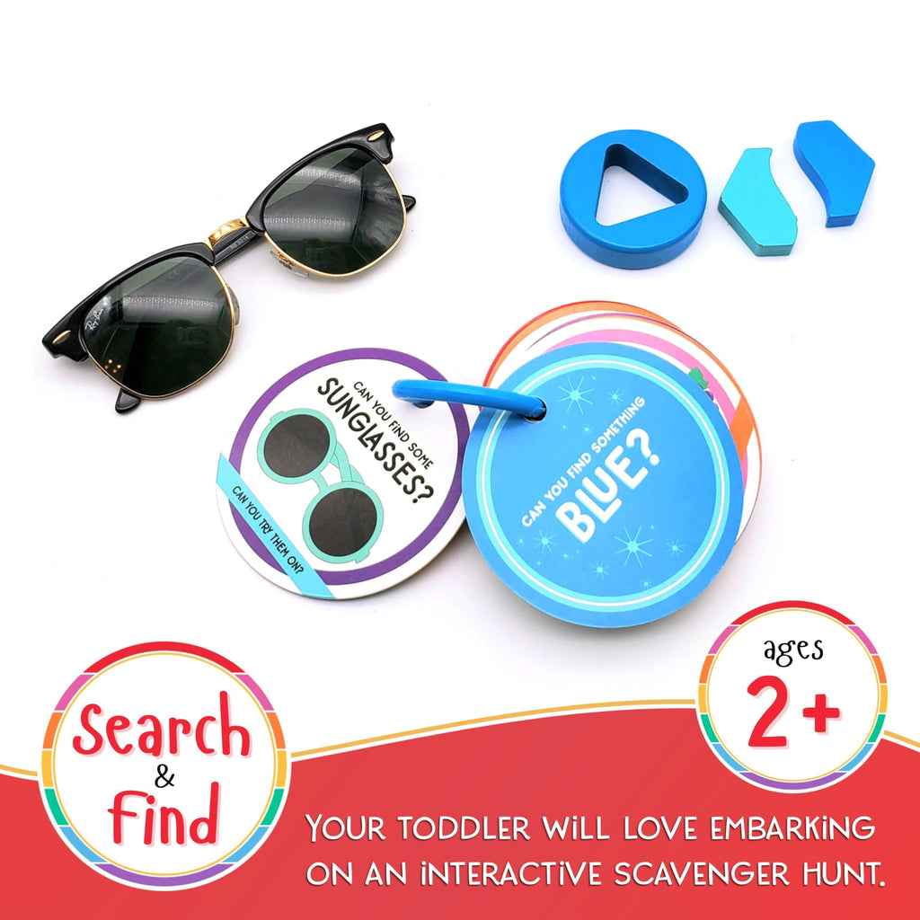 Blu Jay Indoor Scavenger Hunt Cards for Toddlers Ages 2+ | 20 Double-Sided Cards with Detachable Ring