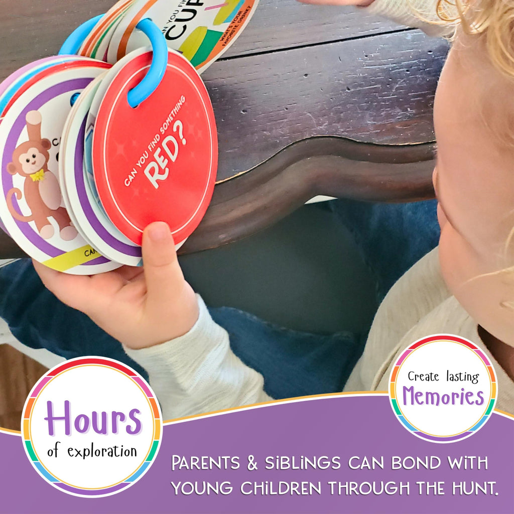 Blu Jay Indoor Scavenger Hunt Cards for Toddlers Ages 2+ | 20 Double-Sided Cards with Detachable Ring