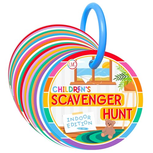 Blu Jay Indoor Scavenger Hunt Cards for Toddlers Ages 2+ | 20 Double-Sided Cards with Detachable Ring