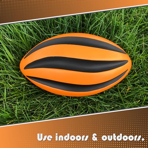 Blu Jay Spiral Foam Football - 9 Inch Soft Foam Football for Kids and Adults - Orange/Black