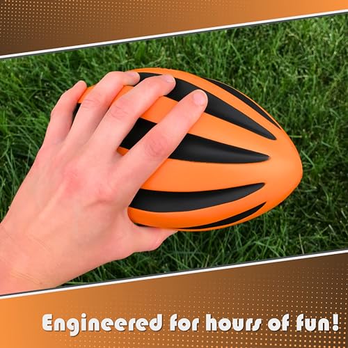 Blu Jay Spiral Foam Football - 9 Inch Soft Foam Football for Kids and Adults - Orange/Black