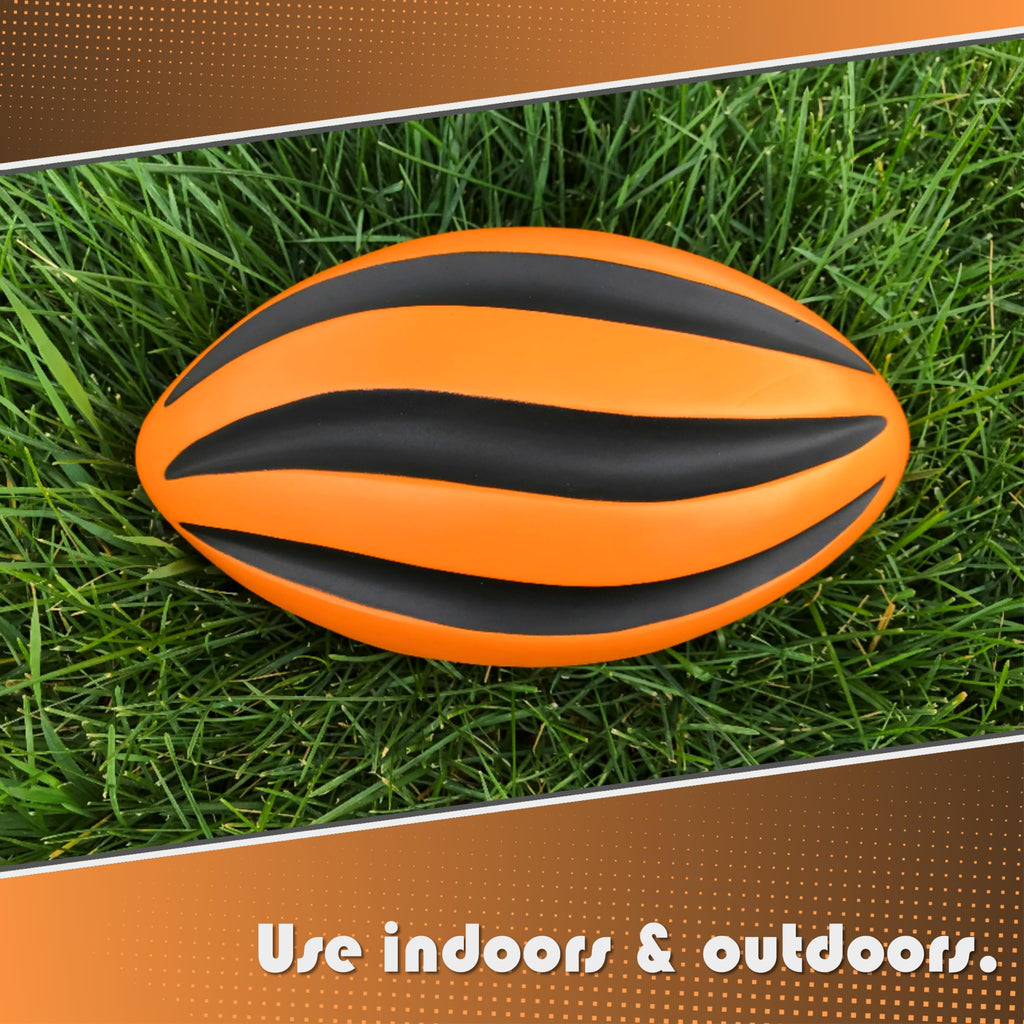 Blu Jay Spiral Foam Football - 9 Inch Soft Foam Football for Kids and Adults - Orange/Black