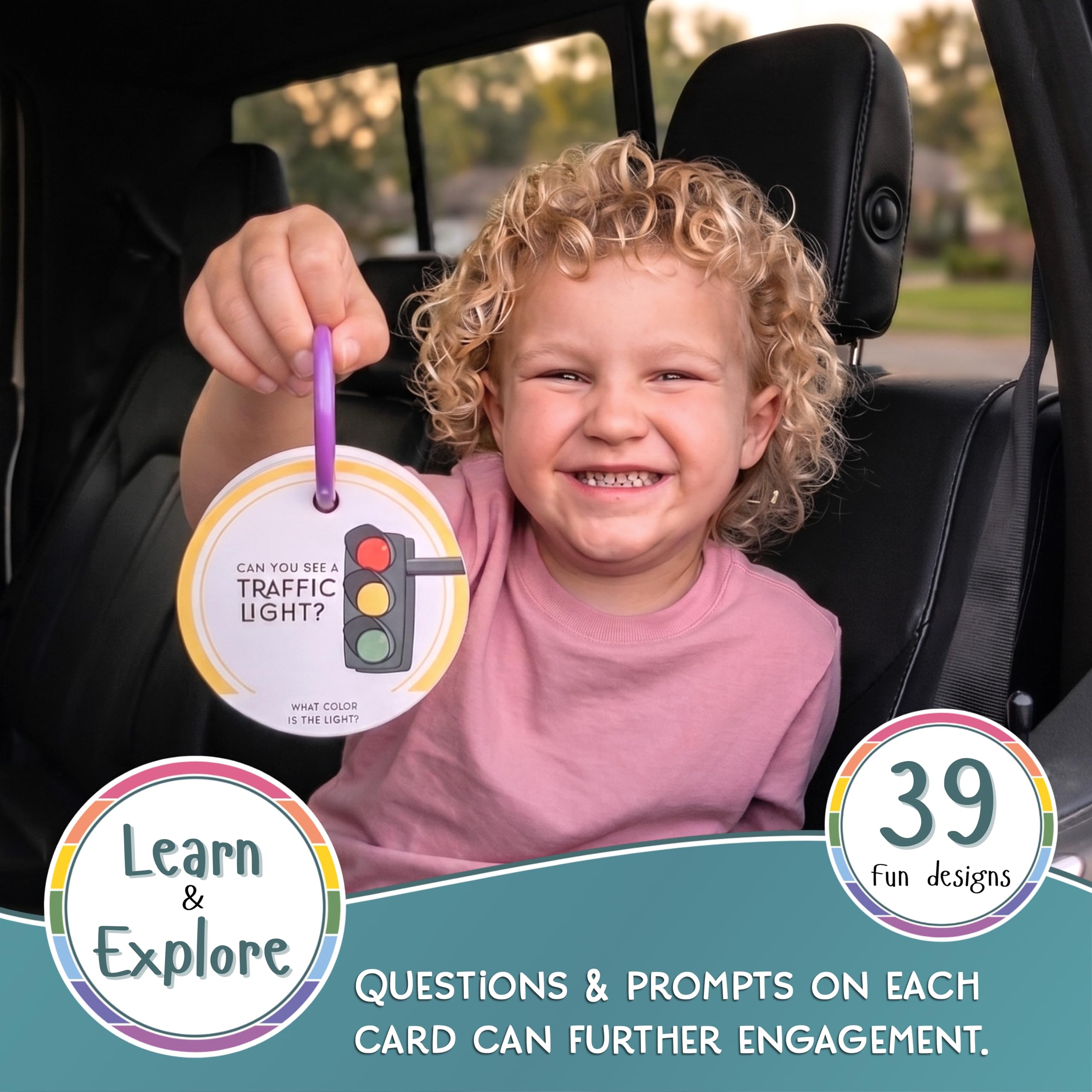 Blu Jay Toddler Travel Scavenger Hunt – 28 Double-Sided Cards with Detachable Ring (Ages 2+)