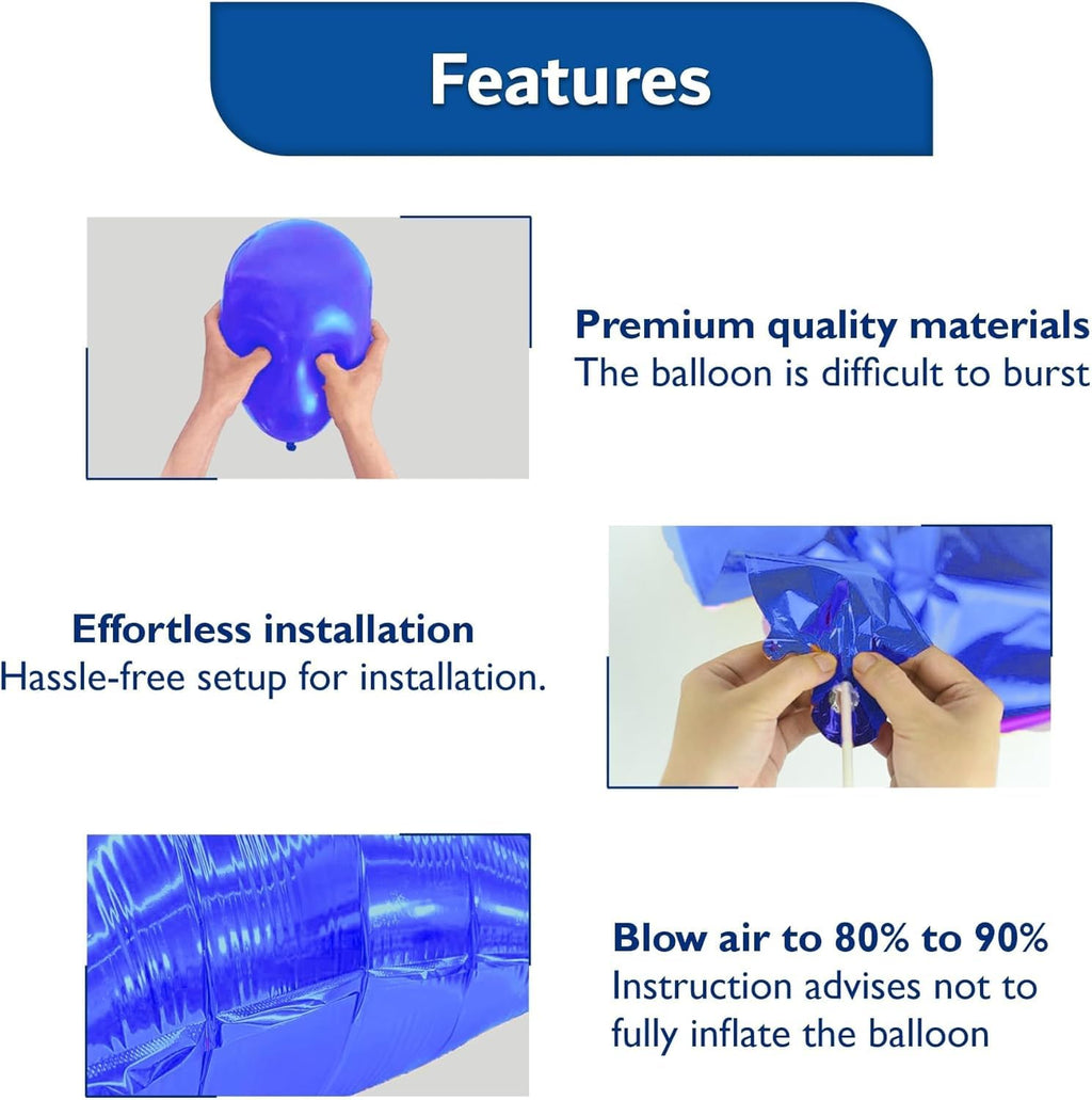 Blue & Black 49-Piece Birthday Party Decoration Kit for Men – Banner, Fringe Curtains, Balloons