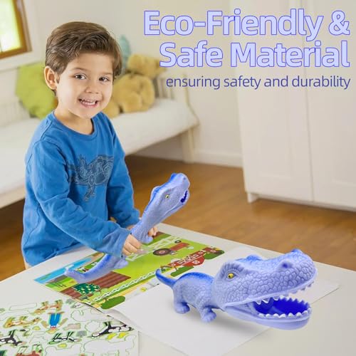Blue Dinosaur Squishy Stress Ball – Sand-Filled Fidget Toy for Kids & Adults