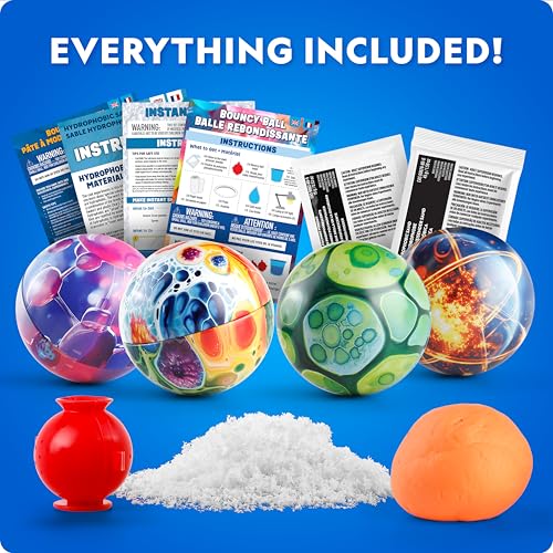 Blue Marble Science Ornament Kit – 4 Christmas Crafts with Hidden Experiments: Bouncy Ball, Instant Snow, Putty, and Hydrophobic Sand