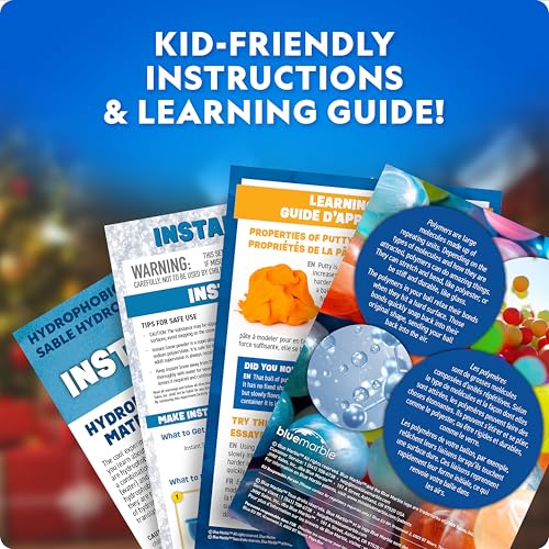 Blue Marble Science Ornament Kit – 4 Christmas Crafts with Hidden Experiments: Bouncy Ball, Instant Snow, Putty, and Hydrophobic Sand