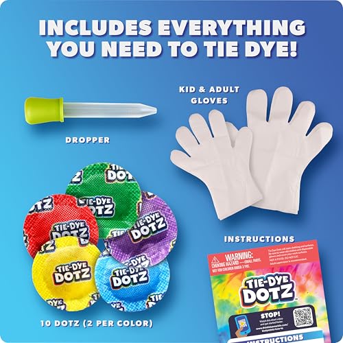 Blue Marble Tie-Dye Dotz 10-Piece Set – Mess-Free Tie Dye Craft Kit for Kids Ages 5+