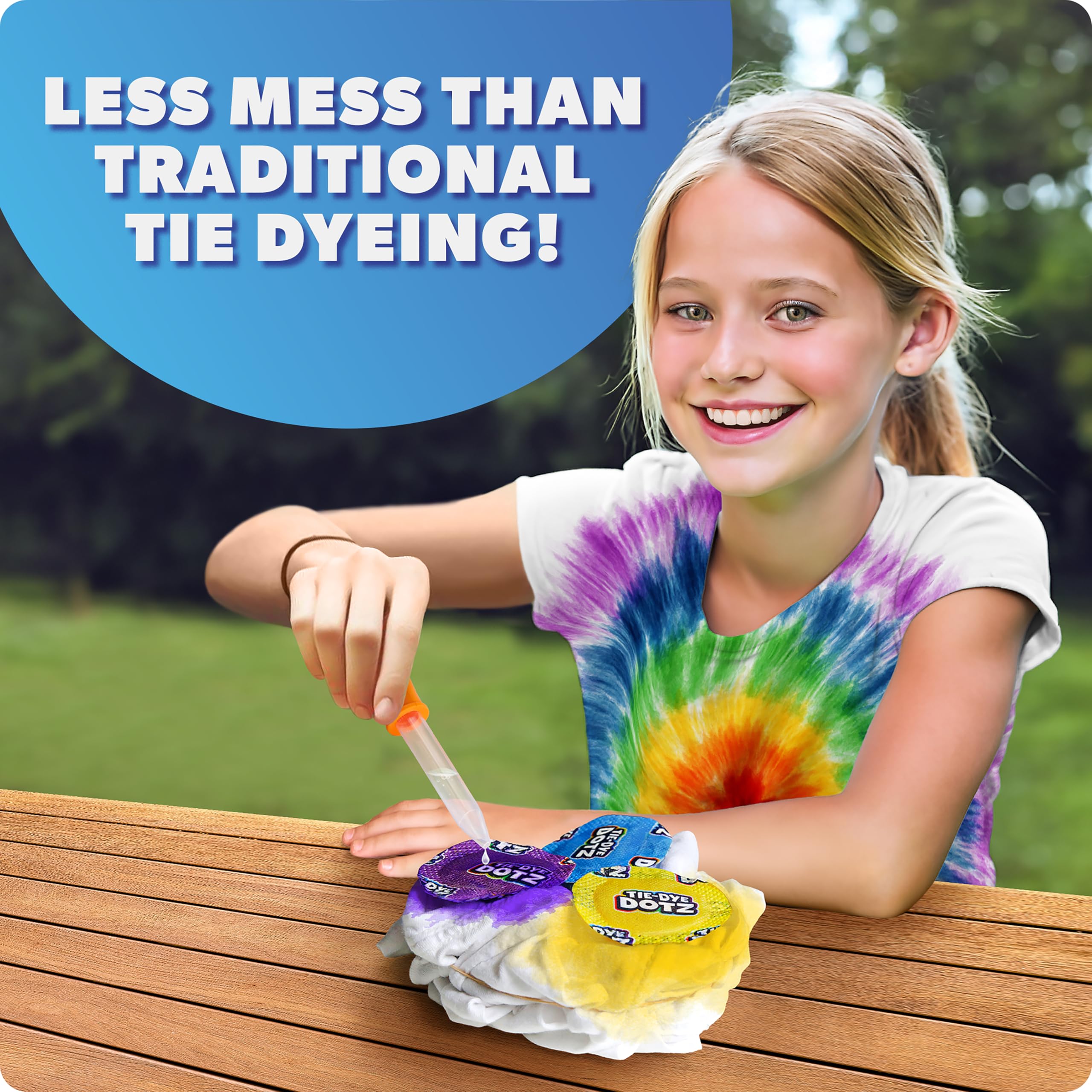 Blue Marble Tie-Dye Dotz 10-Piece Set – Mess-Free Tie Dye Craft Kit for Kids Ages 5+