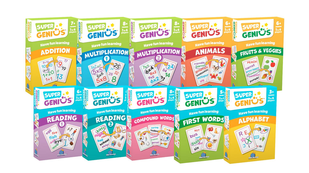 Blue Orange Super Genius Compound Words Card Game – Educational Matching Game for Kids Ages 6+