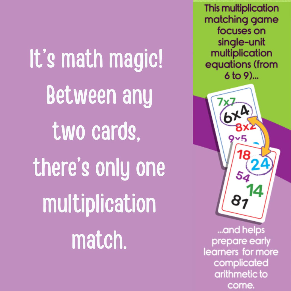 Blue Orange Super Genius Multiplication 2 Card Game – Learn Times Tables 6-9 with Fun Matching