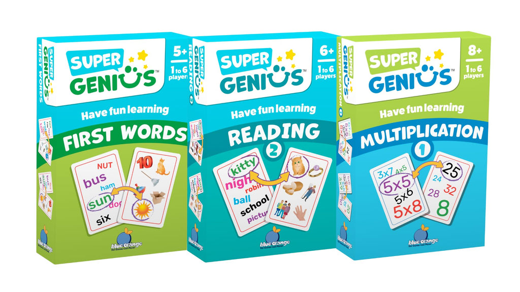 Blue Orange Super Genius Reading 2 Card Game – Vocabulary Matching for Ages 6+