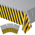 Blue Orchards Construction Table Covers (Pack of 3) - 54"x108" XL Plastic Party Tablecloths