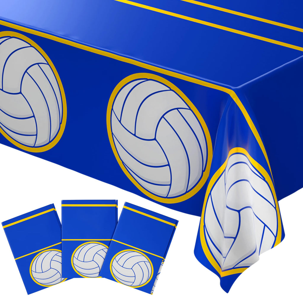 Blue Orchards Volleyball Table Covers (Pack of 3) – 108"x54" Plastic Party Decorations