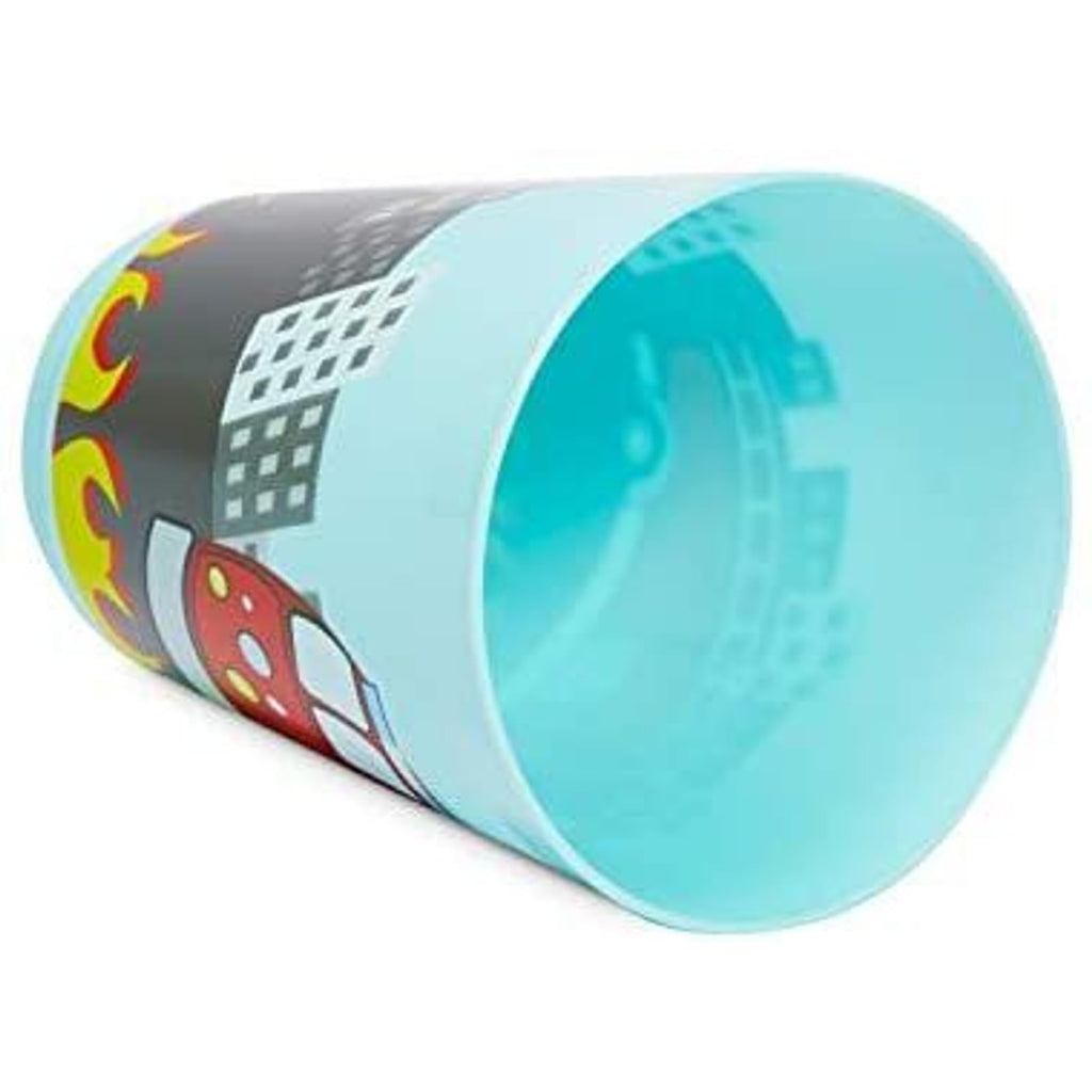 BLUE PANDA Plastic Fire Truck Cups - 16 oz, Pack of 16, Reusable Kids Party Cups