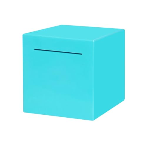 Blue Piggy Bank for Adults and Kids – Durable ABS Money Box, Must Break to Open, DIY Stickers Included (4.72 Inch)