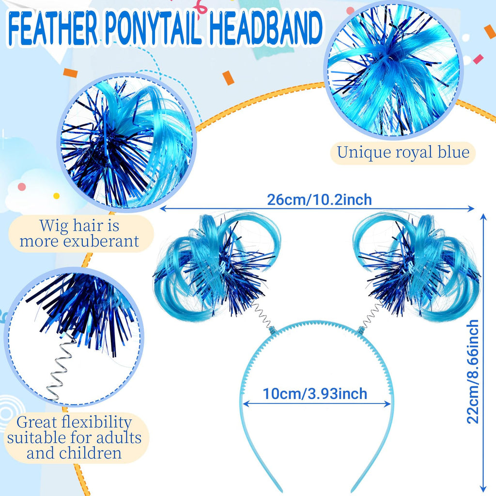Blue Ponytail Headband and Striped Knee Socks Costume Set - 2 Packs by Matiniy