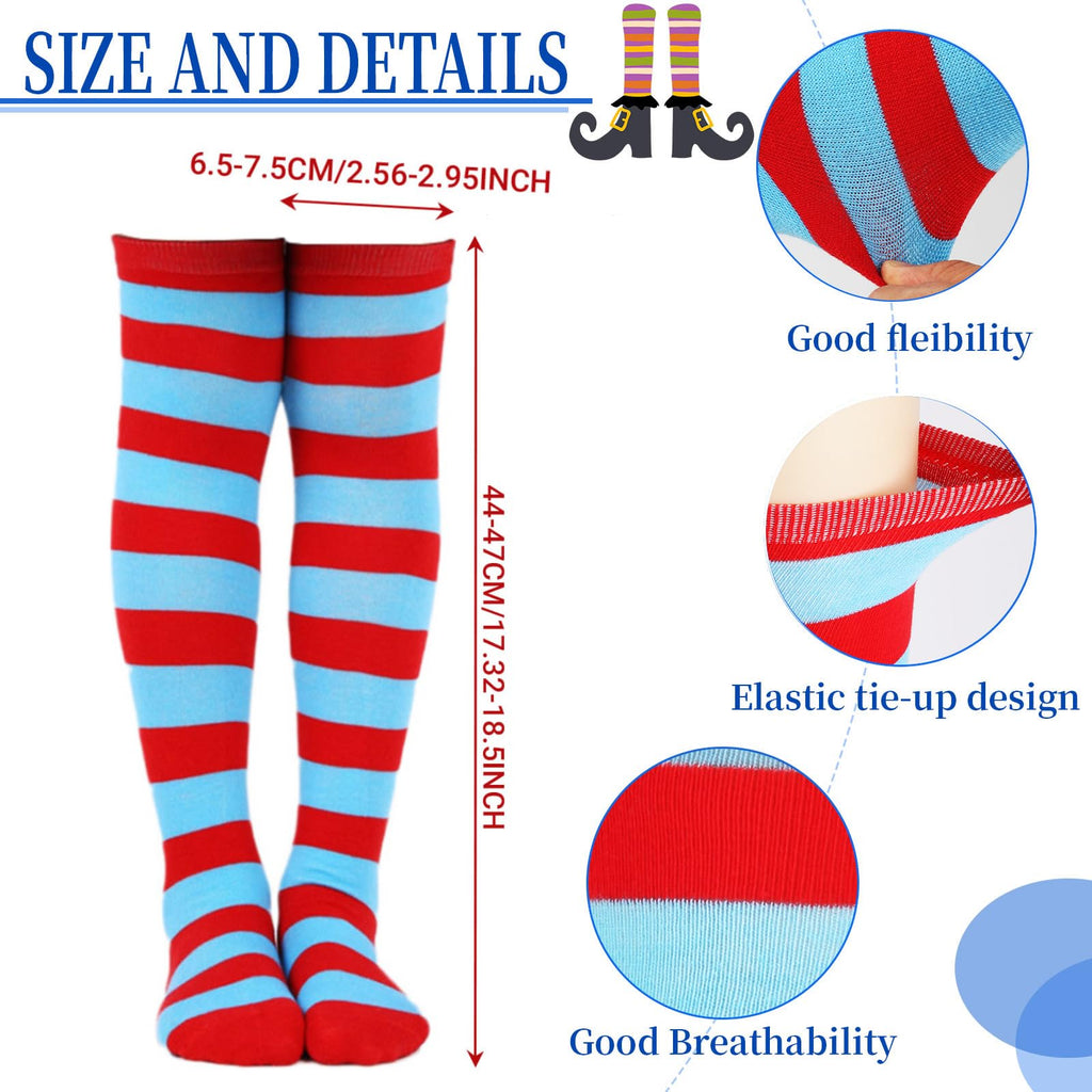 Blue Ponytail Headband and Striped Knee Socks Costume Set - 2 Packs by Matiniy