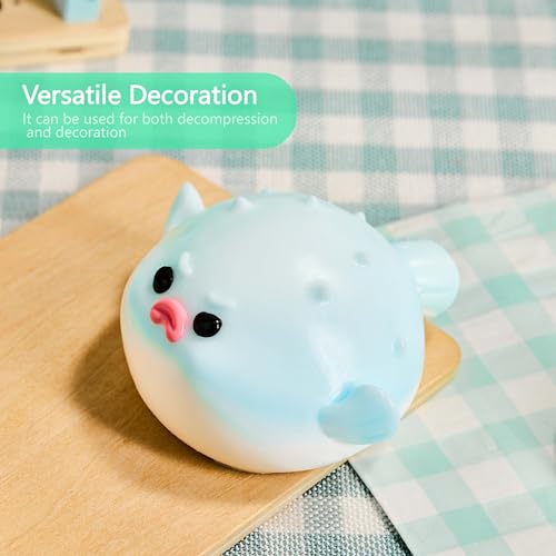 Blue Pufferfish Squishy for Adults – Soft Silicone Stress Relief Toy