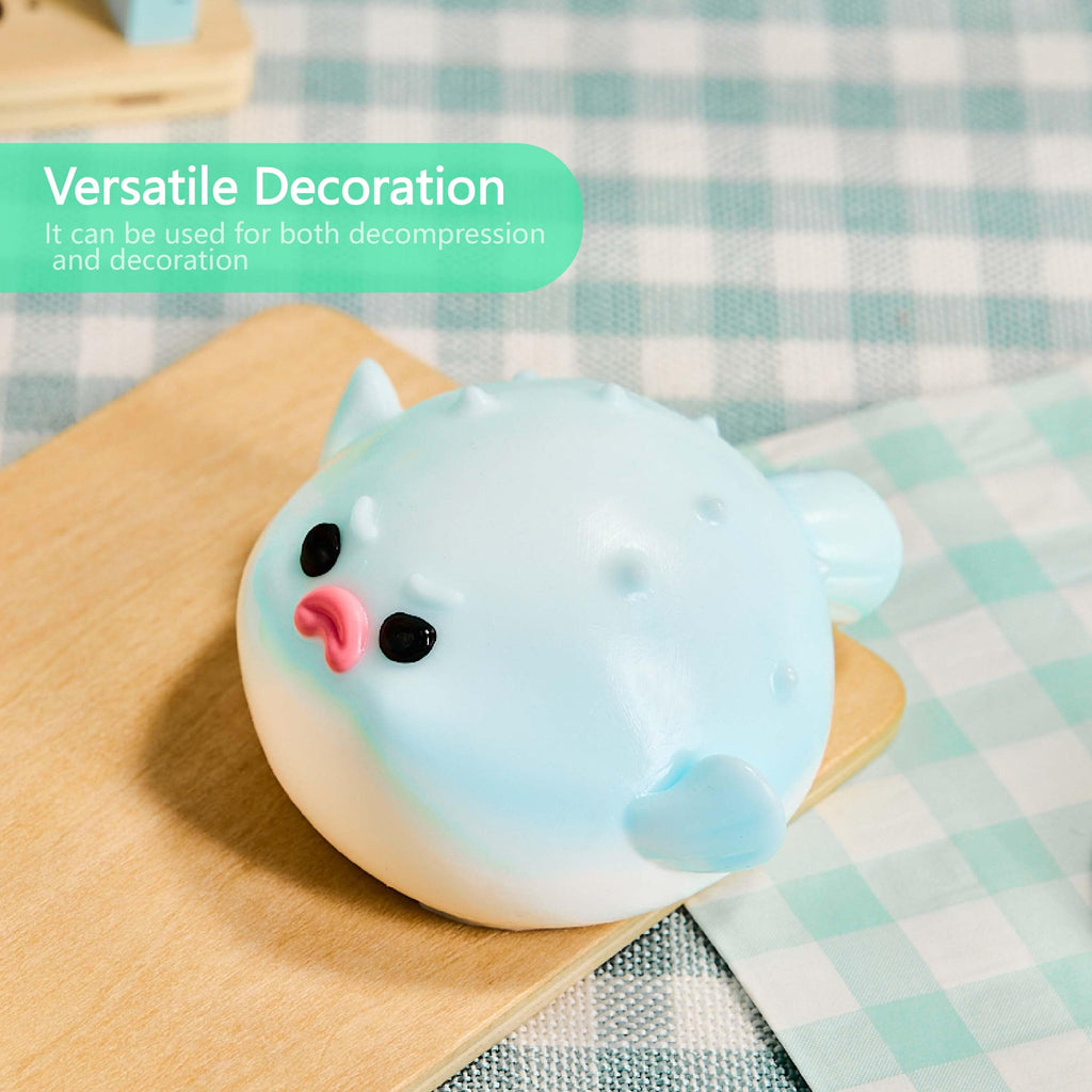 Blue Pufferfish Squishy for Adults – Soft Silicone Stress Relief Toy