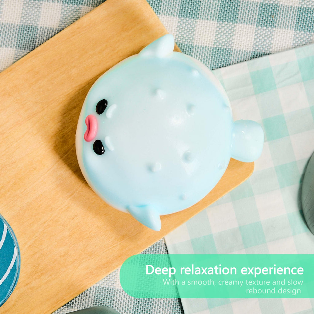 Blue Pufferfish Squishy for Adults – Soft Silicone Stress Relief Toy