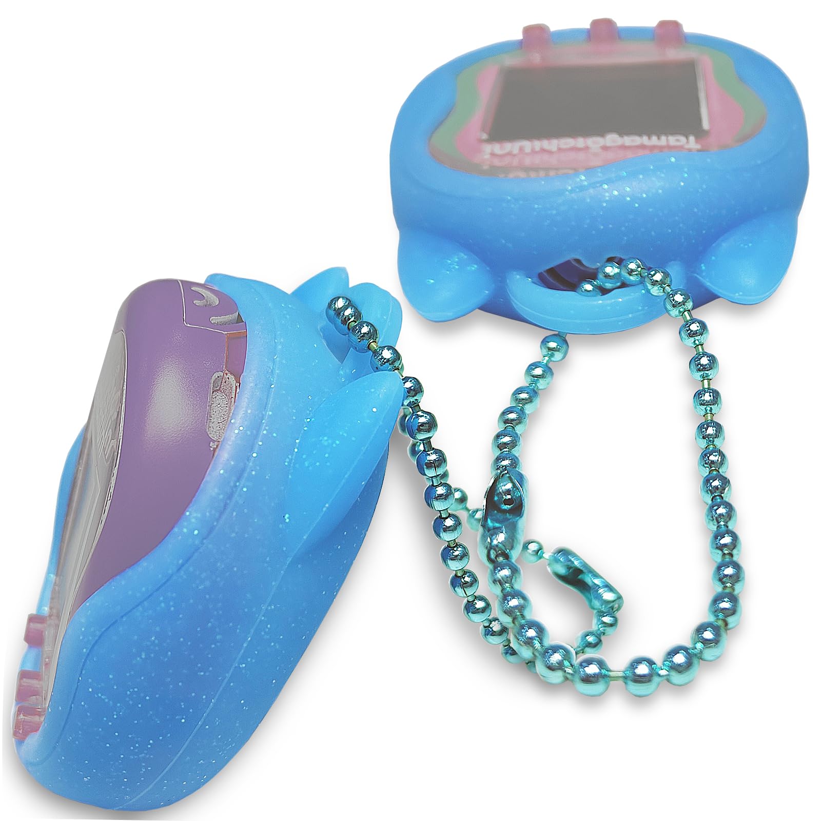 Blue Silicone Case and Screen Protector for Tamagotchi Uni - JCHPINE Protective Cover with Detachable Lanyard