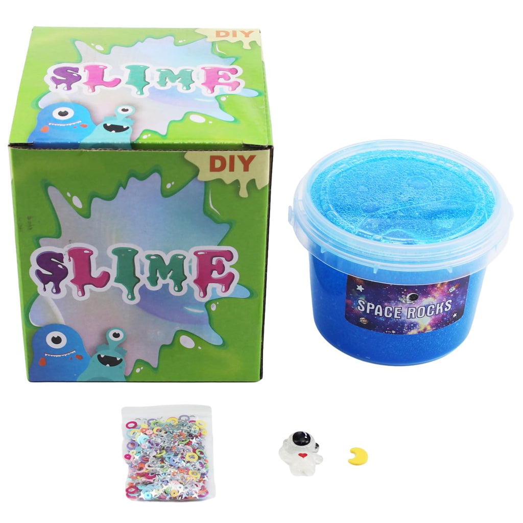 Blue Space Galaxy Scented Crunchy Slime – Non-Sticky Star & Moon Putty for Kids Ages 6+