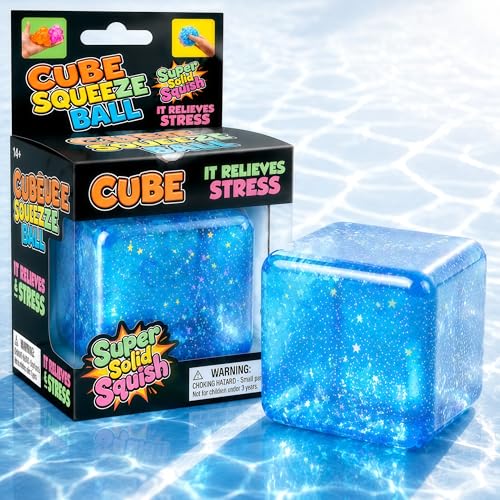 Blue Stress Relief Fidget Cube – Slow Rise Squishy Sensory Toy for Focus & Calm (Sucvrta)