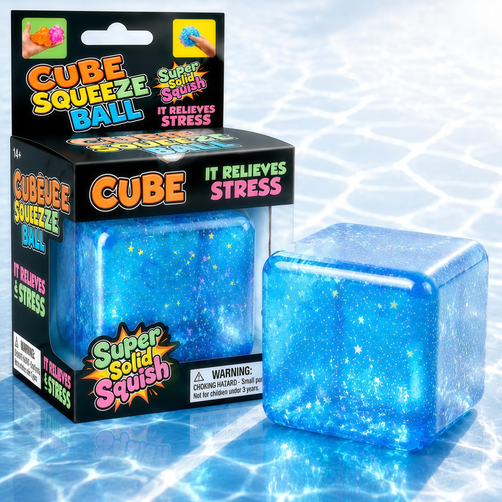 Blue Stress Relief Fidget Cube – Slow Rise Squishy Sensory Toy for Focus & Calm (Sucvrta)