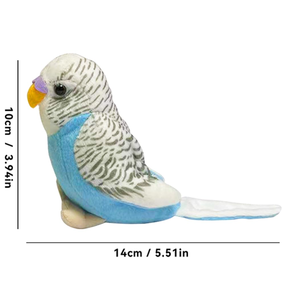 Blue Stuffed Parakeet Toy 5.5 Inches – Soft Budgie Plush for Kids and Bird Lovers