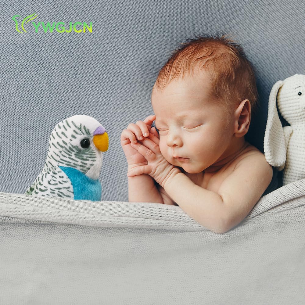 Blue Stuffed Parakeet Toy 5.5 Inches – Soft Budgie Plush for Kids and Bird Lovers