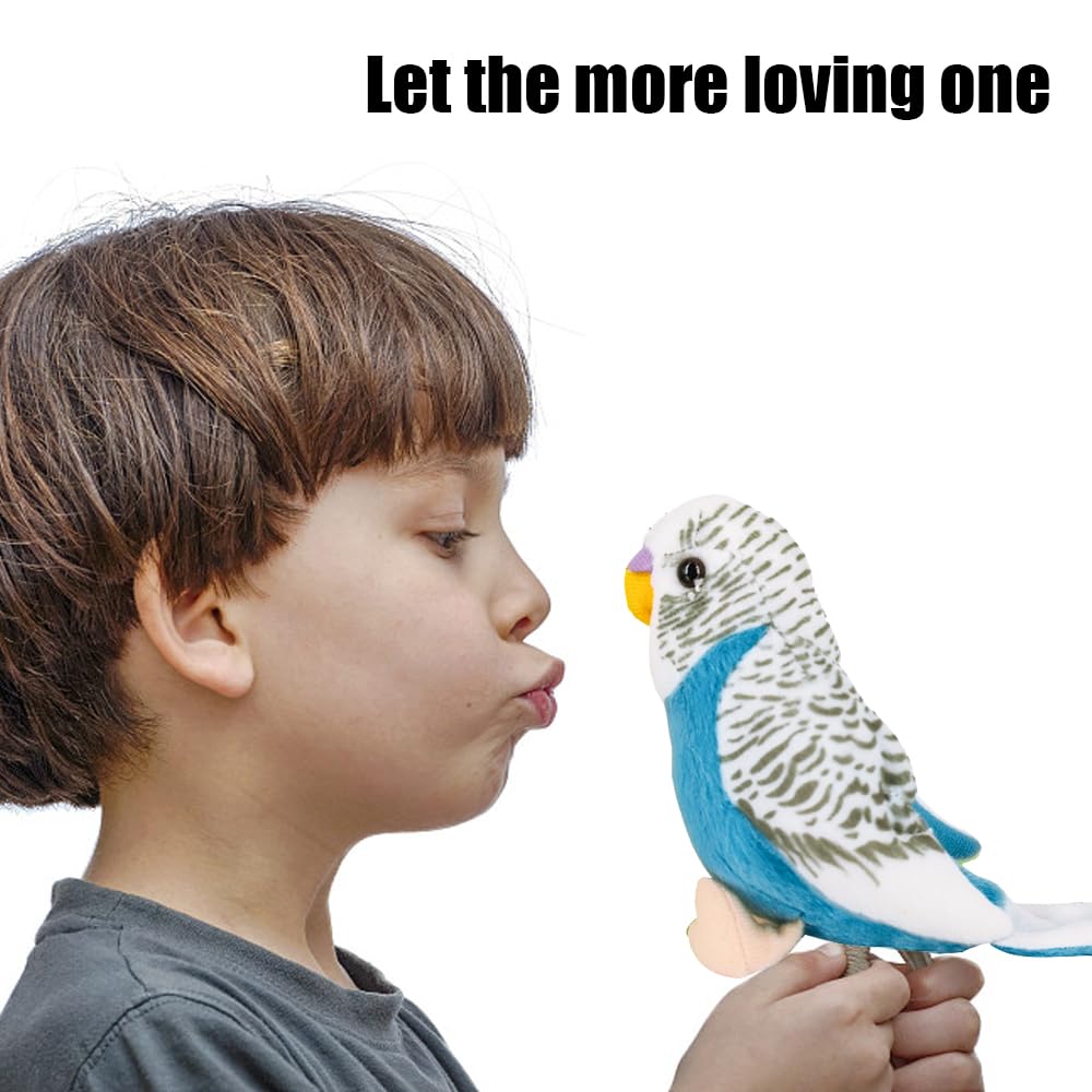 Blue Stuffed Parakeet Toy 5.5 Inches – Soft Budgie Plush for Kids and Bird Lovers