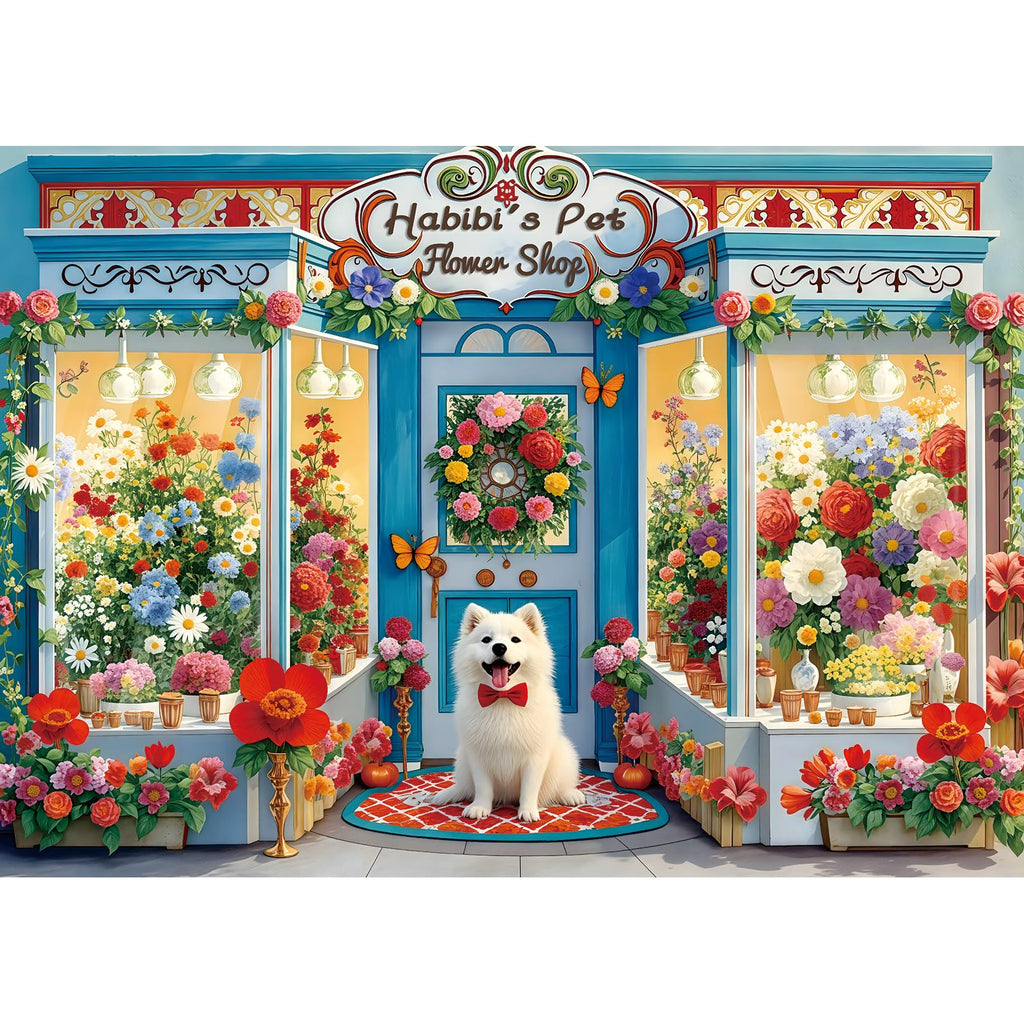 Blueforest 1000 Piece Spring Flower Shop Puzzle - HD Print, Dust-Free, 27.5x19.7 Inches with Poster
