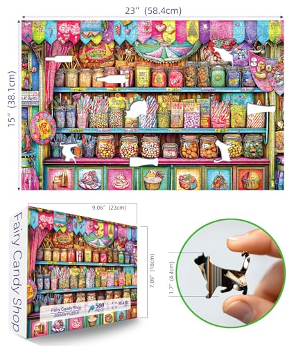 Blueforest Candy Shop 500-Piece Jigsaw Puzzle – Retro Sweets Store Scene, 23x15 Inches, Anti-Glare