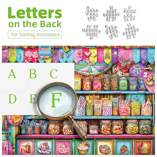 Blueforest Candy Shop 500-Piece Jigsaw Puzzle – Retro Sweets Store Scene, 23x15 Inches, Anti-Glare