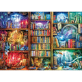Blueforest Magic Library Books 1000 Piece Jigsaw Puzzle for Adults – Fantasy Library Wonderland, Hard Challenge with Bonus Poster