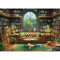 Blueforest Reading Room 1000 Piece Jigsaw Puzzle for Adults - Library Bookshelf Puzzle with Bonus Poster