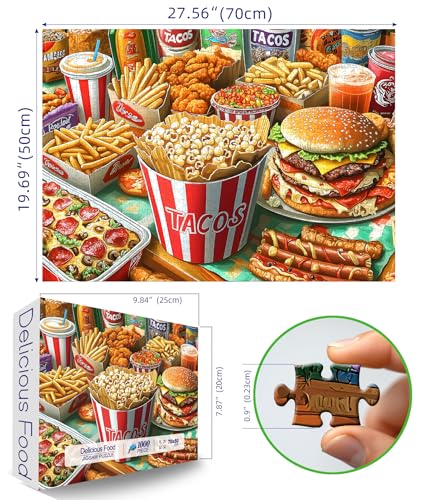 Blueforest Super Delicious Tacos Food 1000 Piece Jigsaw Puzzle - 27.5 x 19.7 Inches